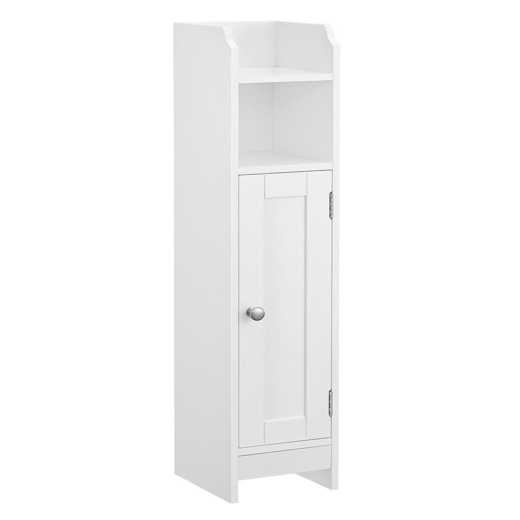 VASAGLE Keskeny fürdőszoba szekrény, 1 ajtós, fehér 20x18x80cm – 1. kép