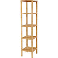 SONGMICS Bambusz polc fürdőszobába, konyhába, 5 szintes 33x33x146cm – 1. kép