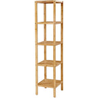 SONGMICS Bambusz polc fürdőszobába, konyhába, 5 szintes 33x33x146cm – 1. kép