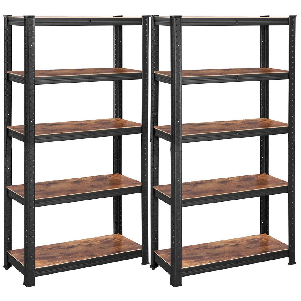SONGMICS Polcos állvány, salgópolc, 130kg polconkénti teherbírással, fekete 150x75x30cm – 6. kép