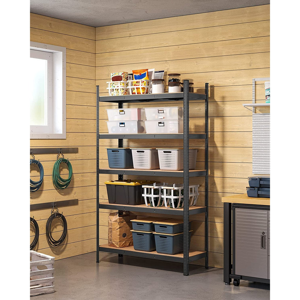 SONGMICS Polcos állvány, 175kg polconkénti teherbírással, fekete 200x120x60cm – 5. kép