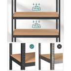 SONGMICS Polcos állvány, 175kg polconkénti teherbírással, fekete 200x120x60cm – 6. kép