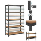 SONGMICS Polcos állvány, 175kg polconkénti teherbírással, fekete 200x120x60cm – 7. kép