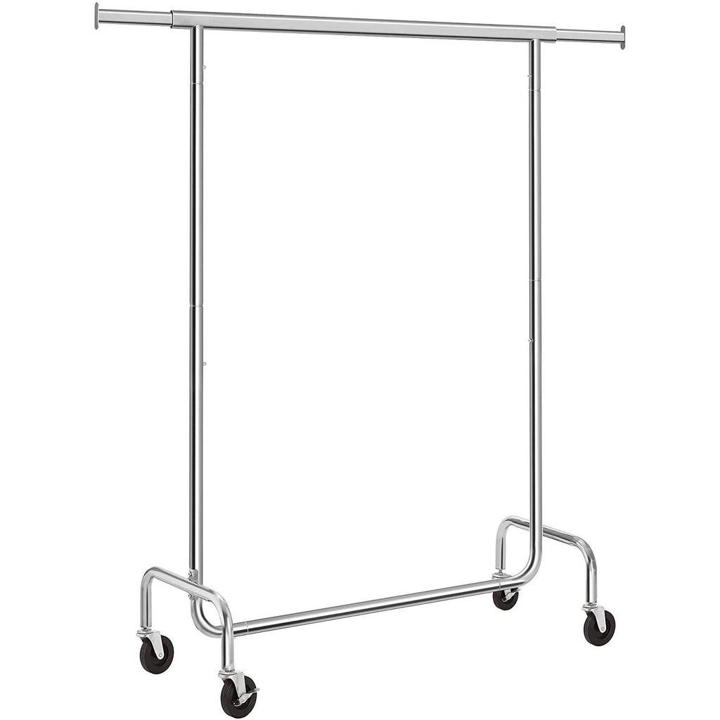 SONGMICS Gurulós ruhaállvány, ezüst 110-150x45x160cm – 1. kép