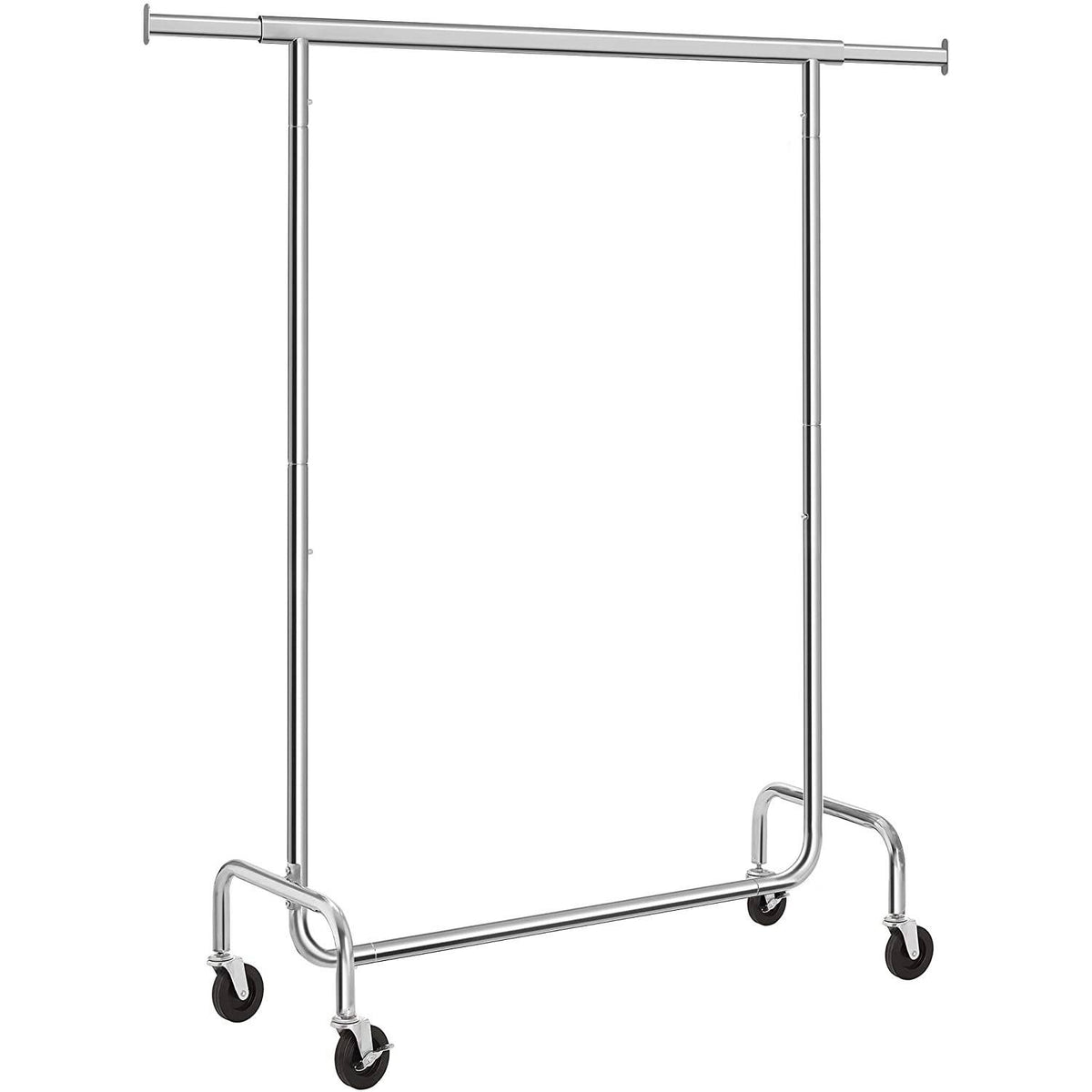 SONGMICS Gurulós ruhaállvány, ezüst 110-150x45x160cm – 1. kép