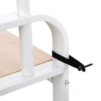 VASAGLE Előszoba fogas polccal, akasztókkal, cipőtartóval és ülőkével, tölgy 183x72x33cm – 7. kép