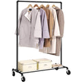 SONGMICS Gurulós ruhaállvány, fekete 100x49x163cm – 1. kép