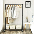 SONGMICS Gurulós ruhaállvány, fekete 100x49x163cm – 7. kép