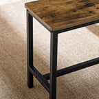 VASAGLE Étkezőasztal két paddal, rusztikus barna 110x70x75cm – 8. kép
