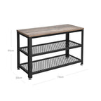 VASAGLE Cipőtároló pad két tároló szinttel, greige 73x30x45cm – 6. kép