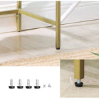 VASAGLE Konzolasztal fém vázzal edzett üveglappal, arany 100x35x80cm – 6. kép