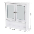 VASAGLE Fali tükrös fürdőszoba szekrény, fehér 56x13x58cm – 3. kép