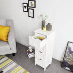 VASAGLE Fiókos álló szekrény 4 fiókkal, fehér 30x30x82cm – 9. kép