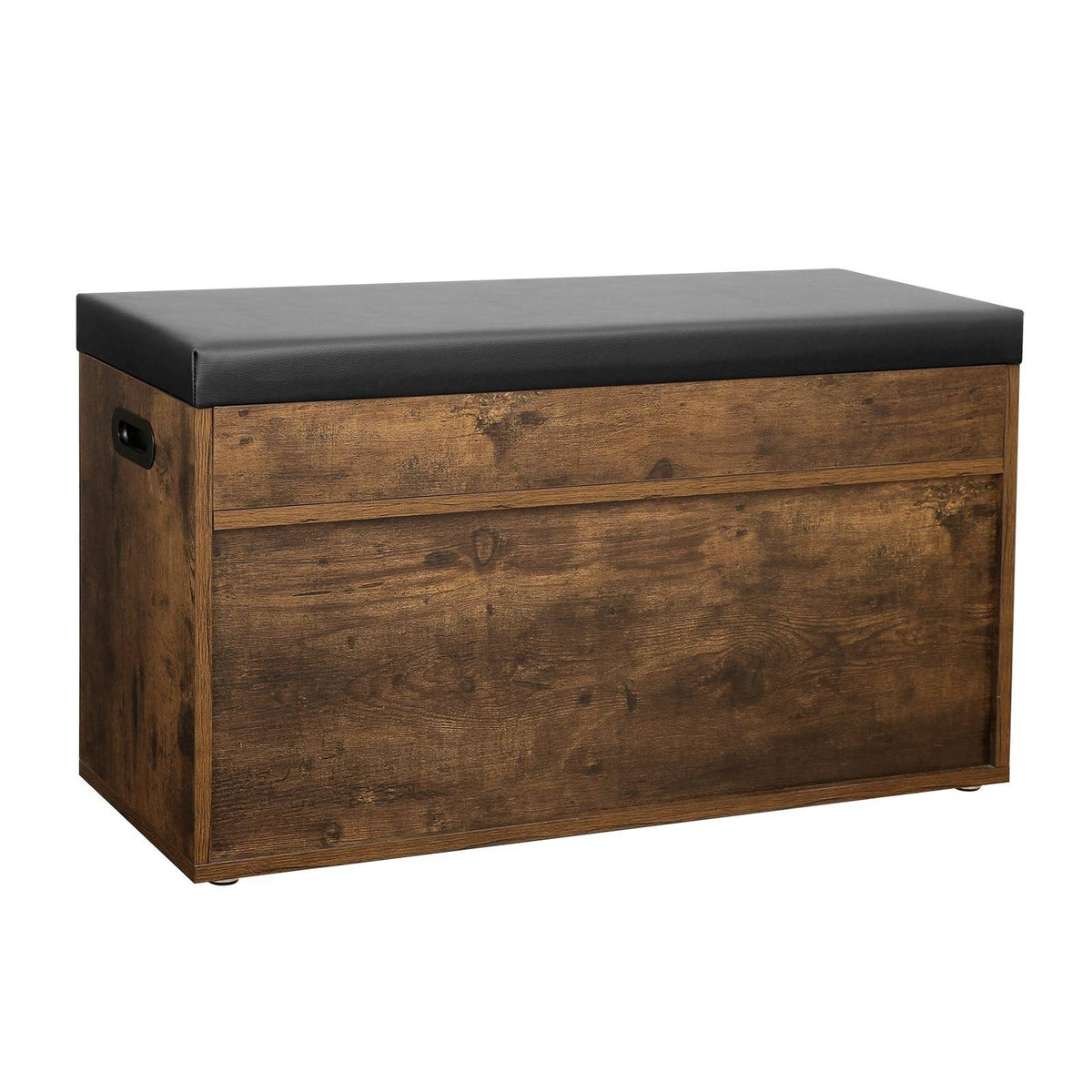 VASAGLE Cipőtároló pad, párnázott ülőfelülettel, rusztikus barna 80x44x30cm – 4. kép