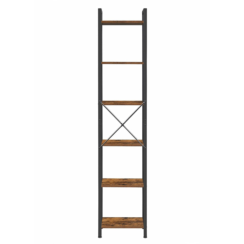 VASAGLE Könyvespolc, álló polc, rusztikus barna 40x30x187cm – 2. kép