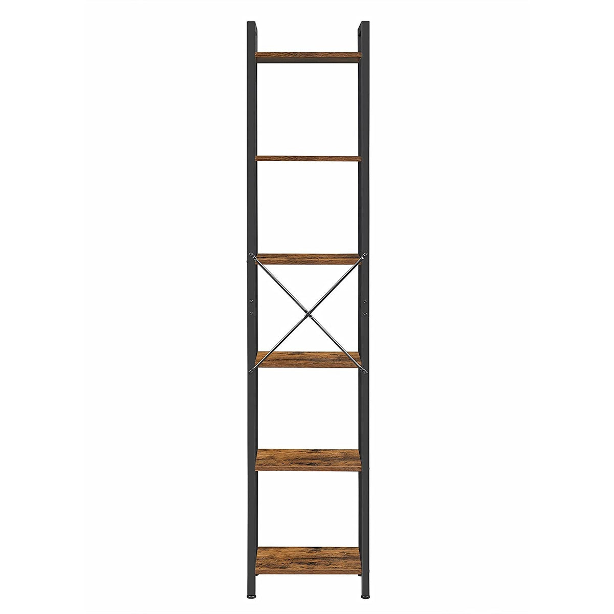 VASAGLE Könyvespolc, álló polc, rusztikus barna 40x30x187cm – 2. kép