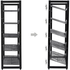 SONGMICS Cipőtartó polc 5 szintes fém háló polcokkal, fekete 74x30x104cm – 5. kép