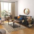 VASAGLE Konzolasztal 2 fém hálós polcccal, rusztikus barna 101x35x80cm – 6. kép