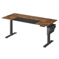 SONGMICS Íróasztal, elektromosan állítható magasság, rusztikus barna és fekete 70 x 160 x (72-120) cm – 1. kép