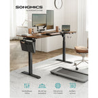 SONGMICS Íróasztal, elektromosan állítható magasság, rusztikus barna és fekete 70 x 160 x (72-120) cm – 2. kép