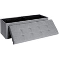 SONGMICS Összecsukható vászon tárolópuff, szürke 110x38x38cm – 1. kép