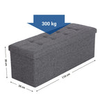 SONGMICS Összecsukható vászon tárolópuff, sötétszürke 110x38x38cm – 3. kép