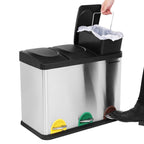 SONGMICS Szelektív szemeteskuka 3x15L, ezüst – 10. kép