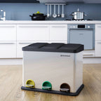SONGMICS Szelektív szemeteskuka 3x15L, ezüst – 2. kép
