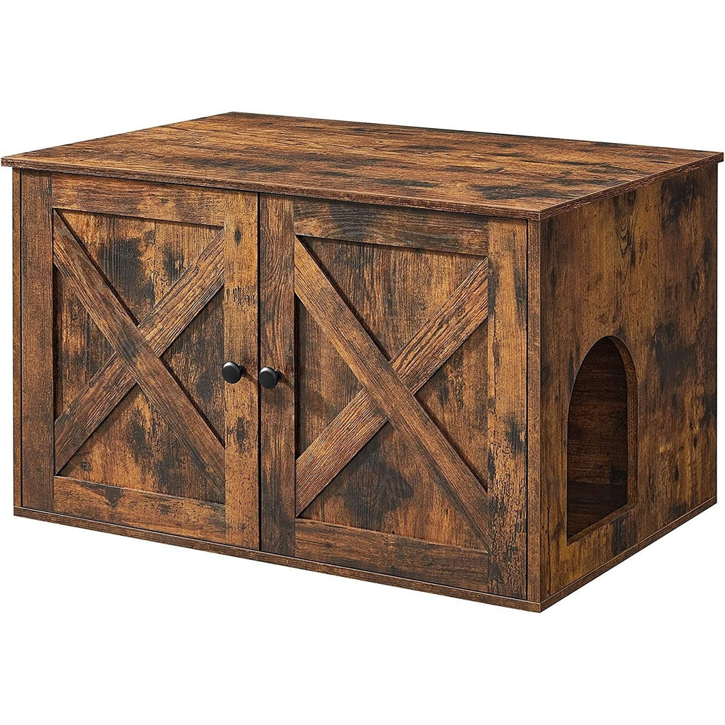 FEANDREA Macska alomszekrény, alomtálca tartó, rusztikus barna 80x53x50cm – 1. kép