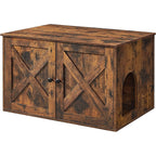 FEANDREA Macska alomszekrény, alomtálca tartó, rusztikus barna 80x53x50cm – 1. kép