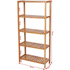SONGMICS 5 szintes bambusz tárolópolc, natúr, 60 × 26 × 130 cm – 2. kép