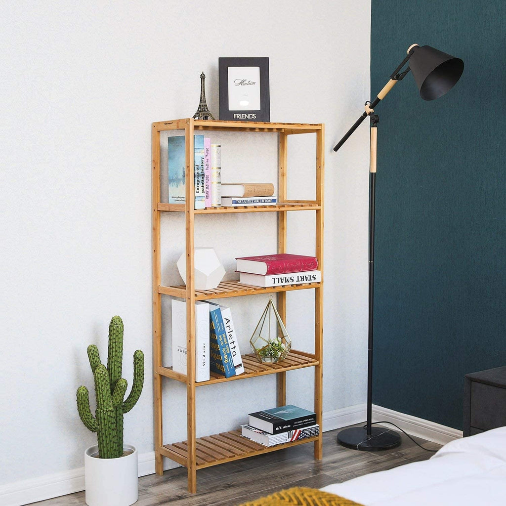 SONGMICS 5 szintes bambusz tárolópolc, natúr, 60 × 26 × 130 cm – 4. kép