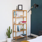 SONGMICS 5 szintes bambusz tárolópolc, natúr, 60 × 26 × 130 cm – 4. kép