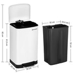 SONGMICS fehér 30 literes pedálos szemetes – 3. kép