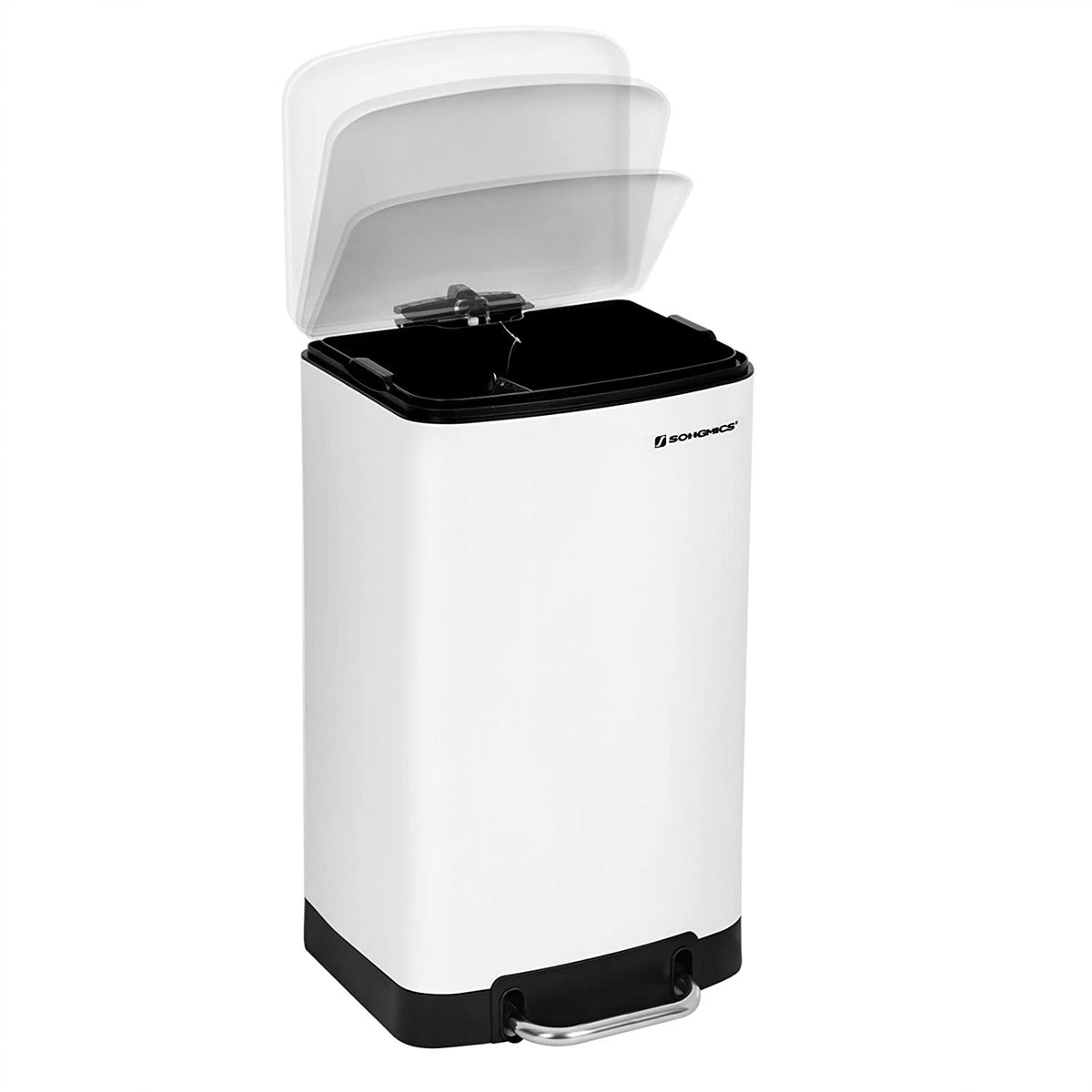 SONGMICS fehér 30 literes pedálos szemetes – 4. kép