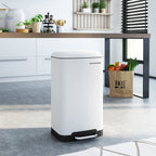 SONGMICS fehér 30 literes pedálos szemetes – 8. kép