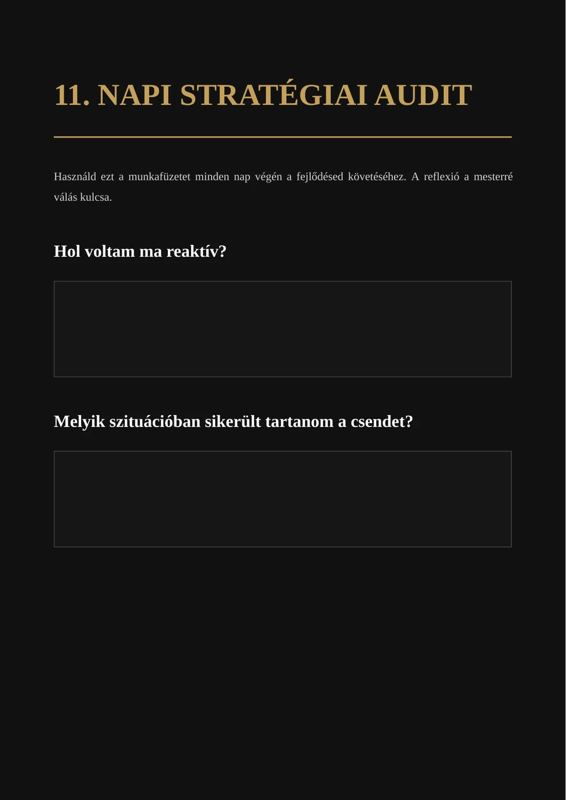 A Néma Férfi - Napi Stratégiai Audit