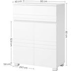 VASAGLE fehér fürdőszobaszekrény 2 ajtóval és 1 fiókkal, 60 × 30 × 80 cm – 3. termékkép