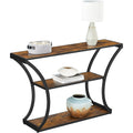 VASAGLE konzolasztal 3 polccal, rusztikus barna, 120 × 30 × 80 cm