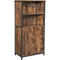 VASAGLE rusztikus barna tárolószekrény nyitott polcokkal, 60 × 35 × 125 cm – 1. termékkép