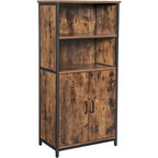 VASAGLE rusztikus barna tárolószekrény nyitott polcokkal, 60 × 35 × 125 cm – 1. termékkép