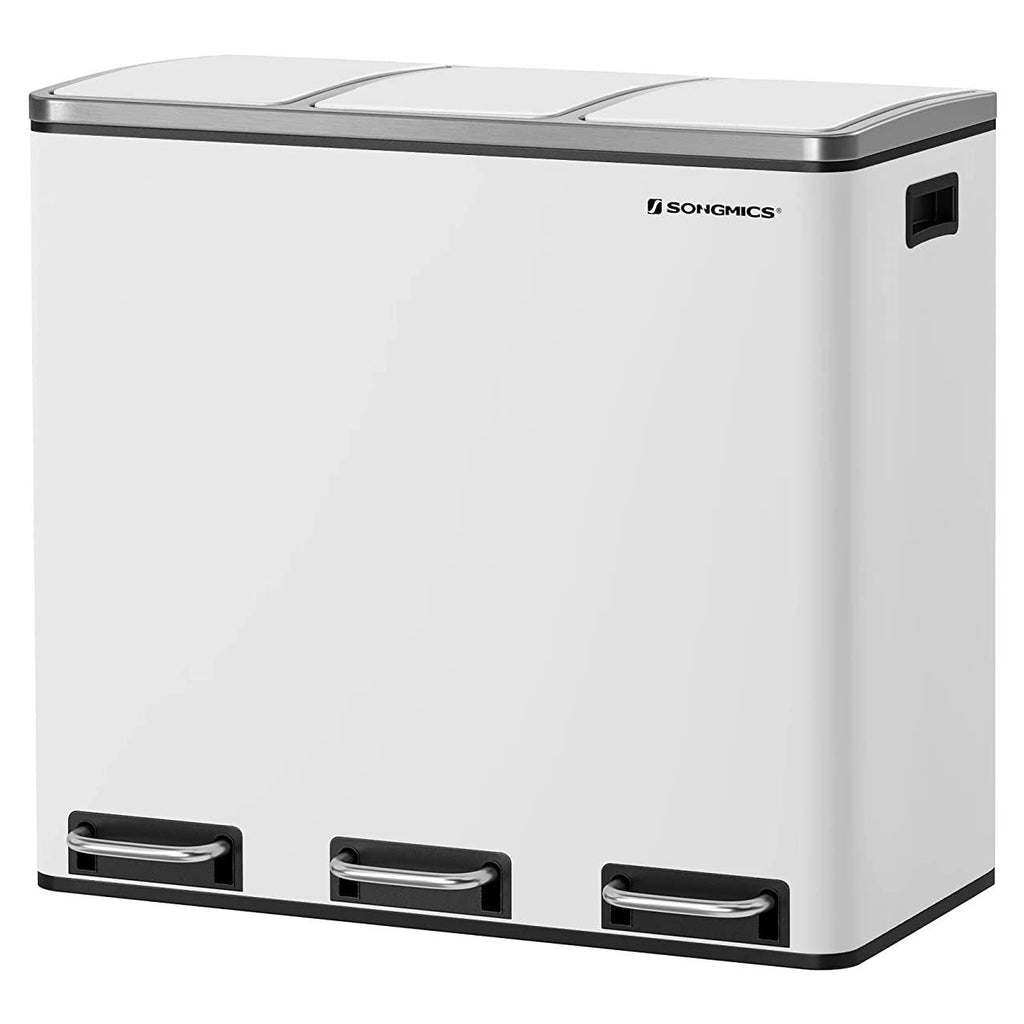 SONGMICS fehér 3 × 18 literes szelektív szemetes – 1. kép